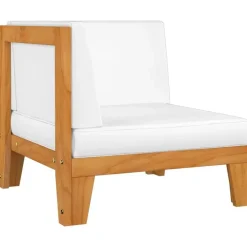 Loungeset Elementen-vidaXL - Tuinstoel - Wit - Acaciahout