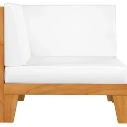 Loungeset Elementen-vidaXL - Tuinstoel - Wit - Acaciahout