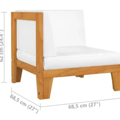 Loungeset Elementen-vidaXL - Tuinstoel - Wit - Acaciahout