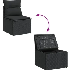 vidaXL - Tuinstoel - Zwart - Poly rattan