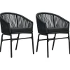 vidaXL - Tuinstoel - Zwart - Polyetheen - 2 stuks