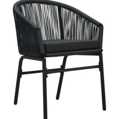 vidaXL - Tuinstoel - Zwart - Polyetheen - 2 stuks