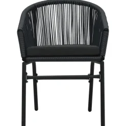 vidaXL - Tuinstoel - Zwart - Polyetheen - 2 stuks