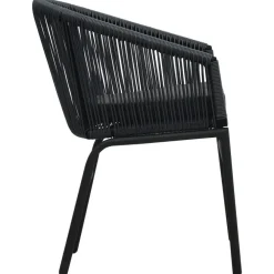 vidaXL - Tuinstoel - Zwart - Polyetheen - 2 stuks
