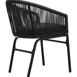 vidaXL - Tuinstoel - Zwart - Polyetheen - 2 stuks