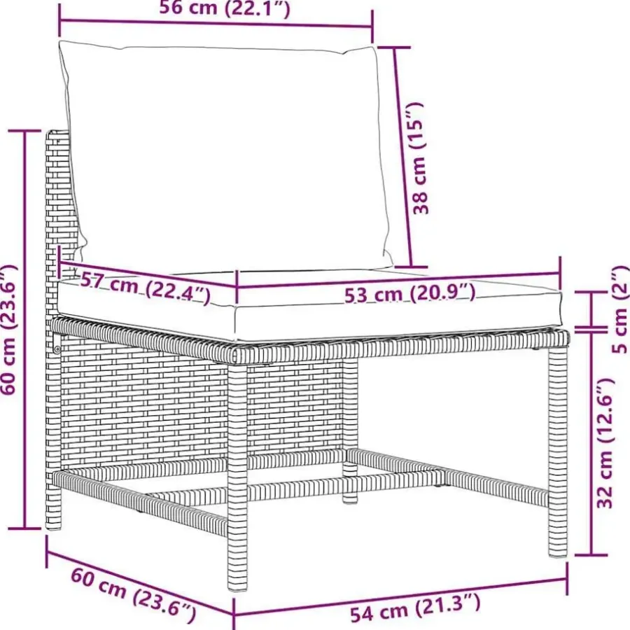 Loungesets-vidaXL - Tuinstoel - Zwart - Rattan