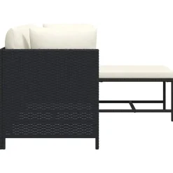 Loungesets-vidaXL - Tuinstoel - Zwart - Rattan