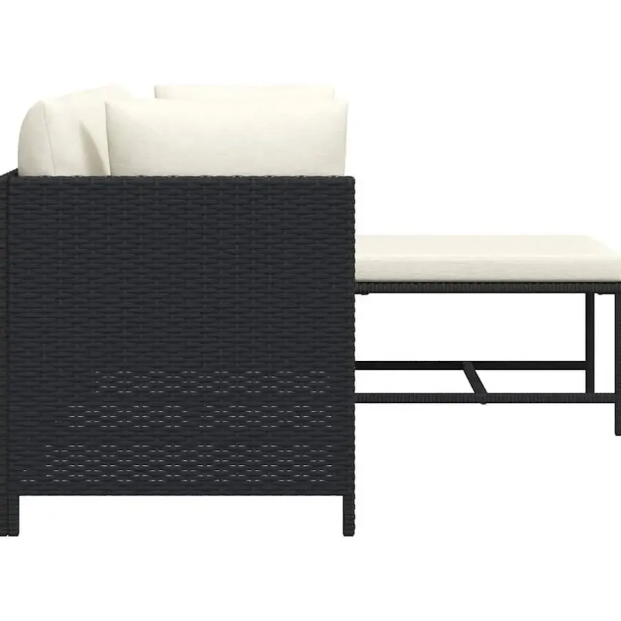 Loungesets-vidaXL - Tuinstoel - Zwart - Rattan