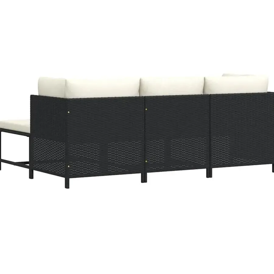 Loungesets-vidaXL - Tuinstoel - Zwart - Rattan