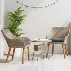vidaXL - Tuinstoel - Zwart - Poly rattan - 55 x 62.5 x 82cm