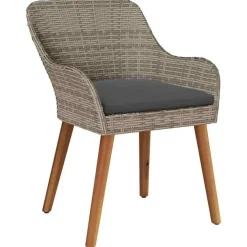 vidaXL - Tuinstoel - Zwart - Poly rattan - 55 x 62.5 x 82cm