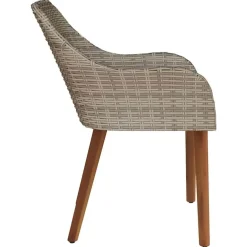vidaXL - Tuinstoel - Zwart - Poly rattan - 55 x 62.5 x 82cm
