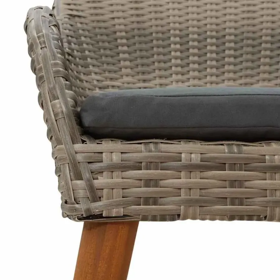vidaXL - Tuinstoel - Zwart - Poly rattan - 55 x 62.5 x 82cm