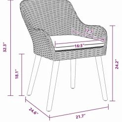 vidaXL - Tuinstoel - Zwart - Poly rattan - 55 x 62.5 x 82cm