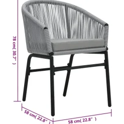vidaXL - Tuinstoelen - Grijs - Polyetheen - 2 stuks