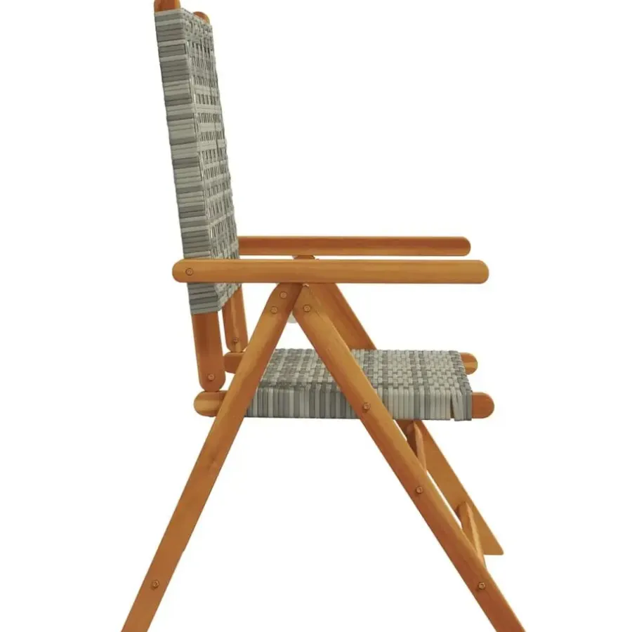 Tuinstoelen-vidaXL - Tuinstoelen - Grijs - Acaciahout en poly rattan - 2 stuks