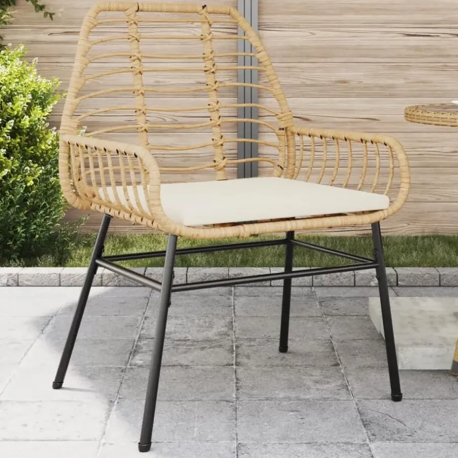 Tuinstoelen-vidaXL - Tuinstoelen - Kussens - Bruin - Poly rattan - 2 stuks