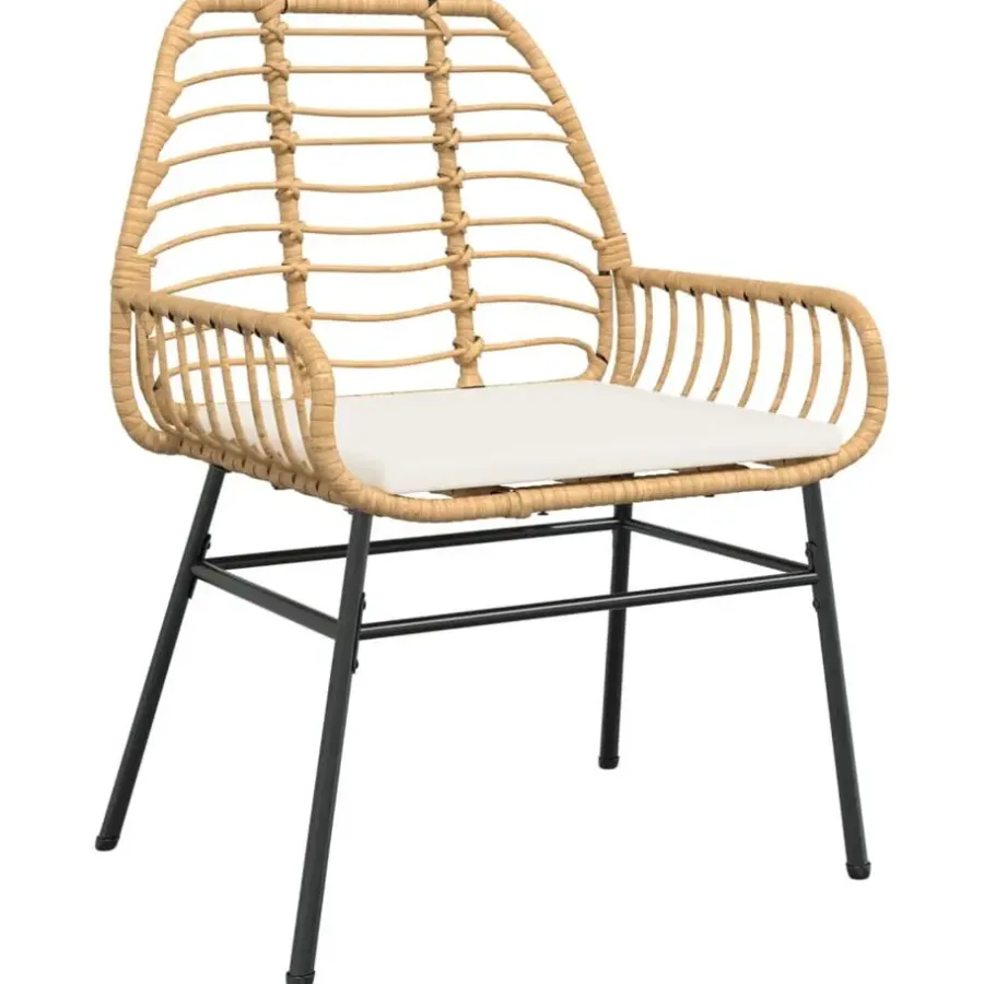 Tuinstoelen-vidaXL - Tuinstoelen - Kussens - Bruin - Poly rattan - 2 stuks
