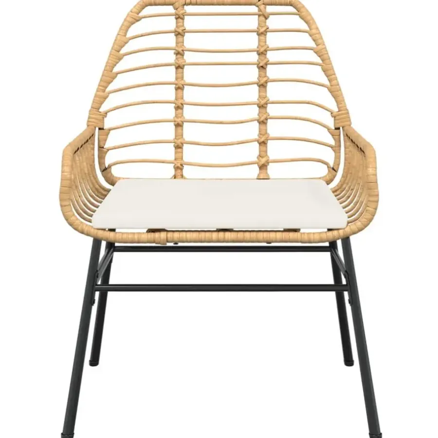 Tuinstoelen-vidaXL - Tuinstoelen - Kussens - Bruin - Poly rattan - 2 stuks