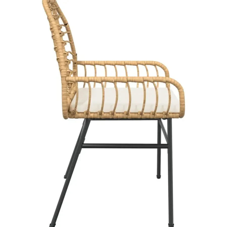 Tuinstoelen-vidaXL - Tuinstoelen - Kussens - Bruin - Poly rattan - 2 stuks