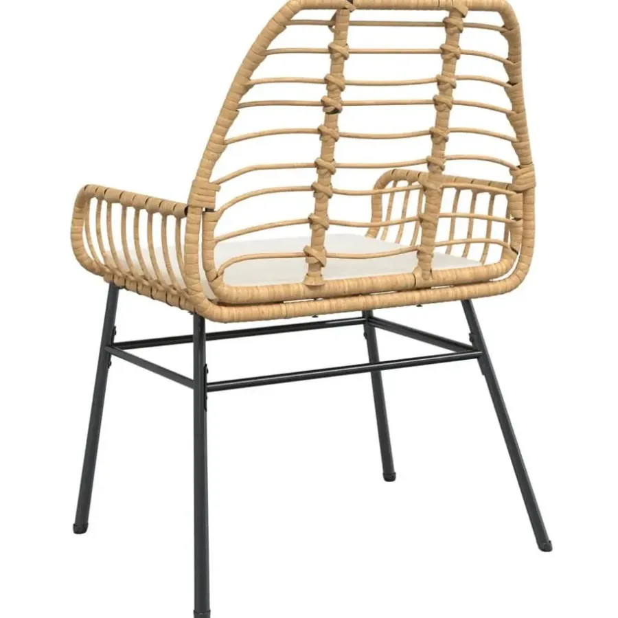 Tuinstoelen-vidaXL - Tuinstoelen - Kussens - Bruin - Poly rattan - 2 stuks