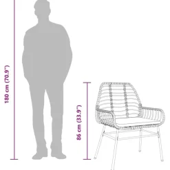 Tuinstoelen-vidaXL - Tuinstoelen - Kussens - Bruin - Poly rattan - 2 stuks