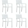 Tuinstoelen-vidaXL - Tuinstoelen - Wit - Hout - 4 stuks