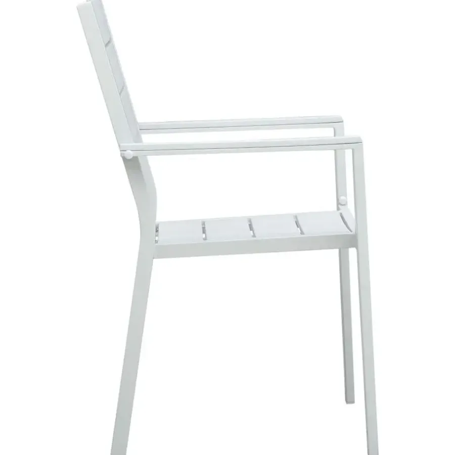 Tuinstoelen-vidaXL - Tuinstoelen - Wit - Hout - 4 stuks