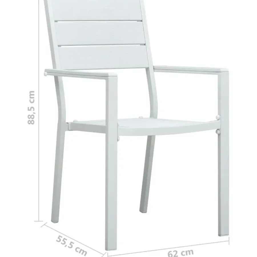 Tuinstoelen-vidaXL - Tuinstoelen - Wit - Hout - 4 stuks