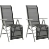 vidaXL - Tuinstoelen - Zilverkleurig - Aluminium - 2 stuks - Verstelbaar