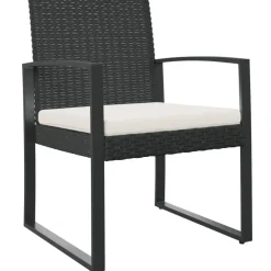 Tuinstoelen-vidaXL - Tuinstoelen - Zwart - Polypropyleen - 2 stuks