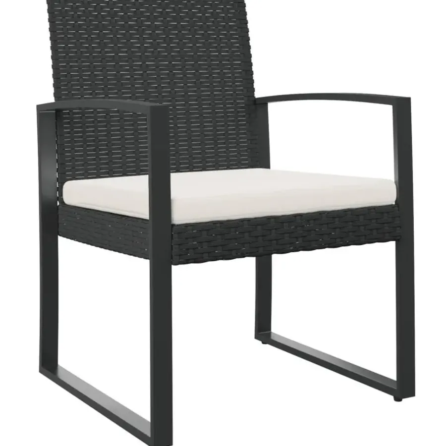 Tuinstoelen-vidaXL - Tuinstoelen - Zwart - Polypropyleen - 2 stuks