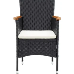 vidaXL - Tuinstoelen - Zwart - Rattan - 4 stuks