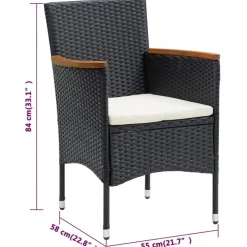 vidaXL - Tuinstoelen - Zwart - Rattan - 4 stuks