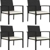 vidaXL - Tuinstoelen - Zwart - Poly rattan - 4 stuks