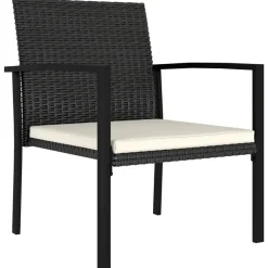 vidaXL - Tuinstoelen - Zwart - Poly rattan - 4 stuks