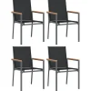 Tuinstoelen-vidaXL - Tuinstoelen - Zwart - Staal - 4 stuks - 55x61,5x90 cm