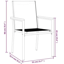 Tuinstoelen-vidaXL - Tuinstoelen - Zwart - Staal - 4 stuks - 55x61,5x90 cm