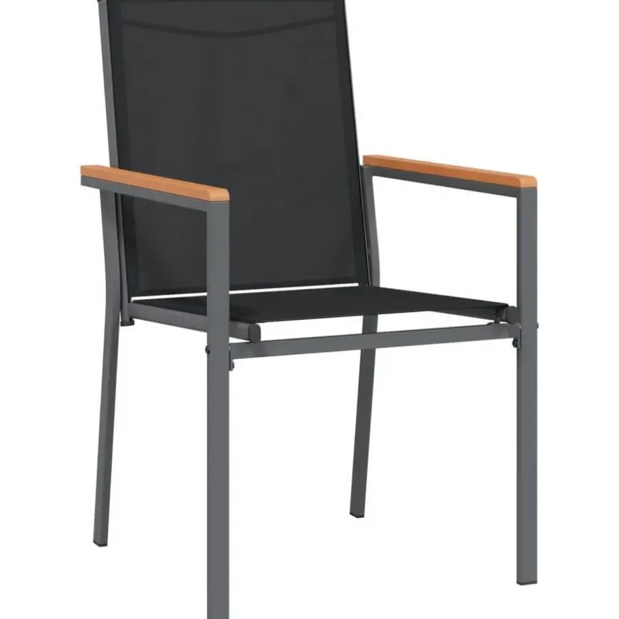 Tuinstoelen-vidaXL - Tuinstoelen - Zwart - Staal - 4 stuks - 55x61,5x90 cm