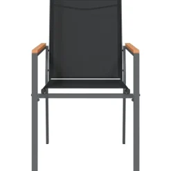 Tuinstoelen-vidaXL - Tuinstoelen - Zwart - Staal - 4 stuks - 55x61,5x90 cm