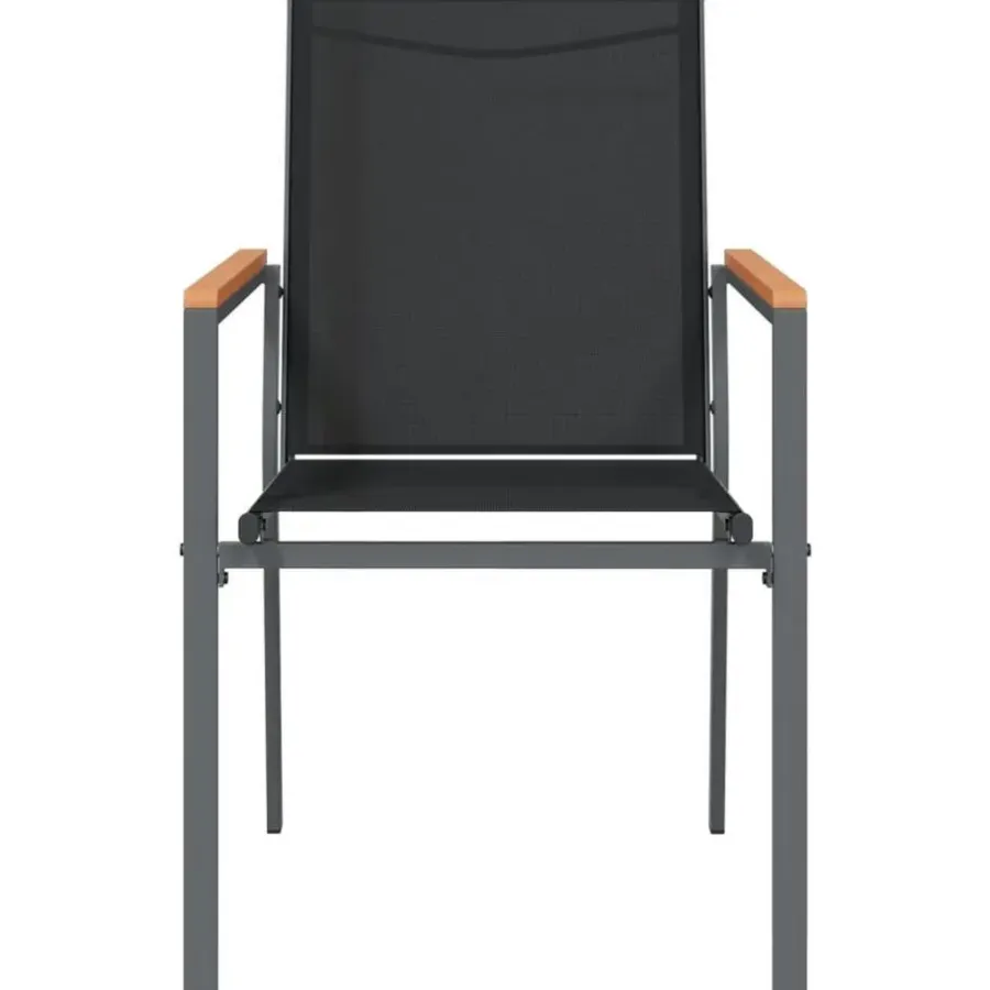Tuinstoelen-vidaXL - Tuinstoelen - Zwart - Staal - 4 stuks - 55x61,5x90 cm
