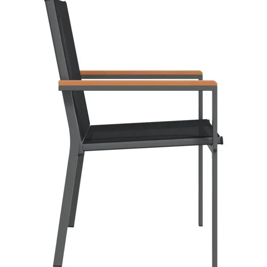 Tuinstoelen-vidaXL - Tuinstoelen - Zwart - Staal - 4 stuks - 55x61,5x90 cm