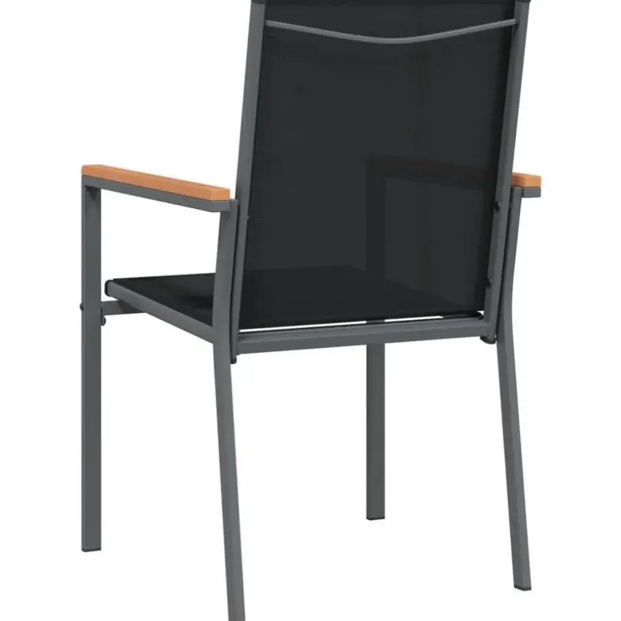 Tuinstoelen-vidaXL - Tuinstoelen - Zwart - Staal - 4 stuks - 55x61,5x90 cm