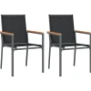 Tuinstoelen-vidaXL - Tuinstoelen - Zwart - Textileen en staal - 2 stuks - 55x61,5x90 cm