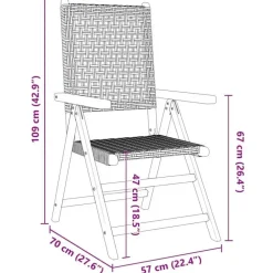 Tuinstoelen-vidaXL - Tuinstoelen - Zwart - Acaciahout - 2 stuks - 57x70x109 cm