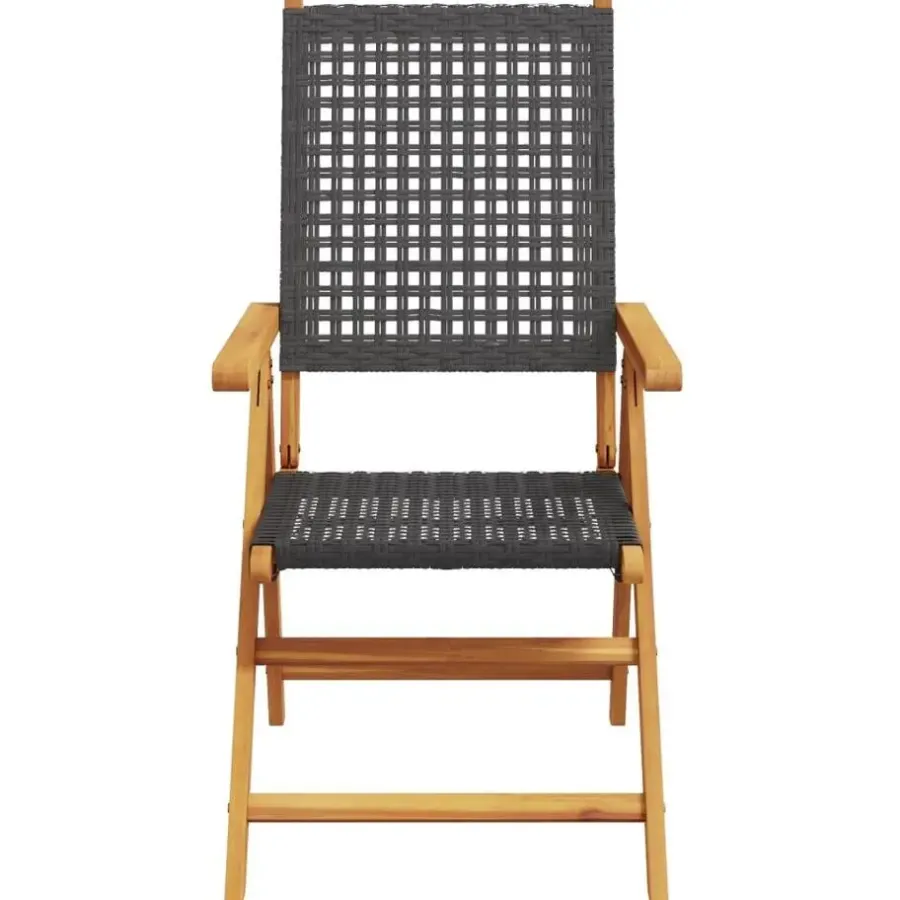 Tuinstoelen-vidaXL - Tuinstoelen - Zwart - Acaciahout - 2 stuks - 57x70x109 cm