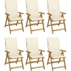 Tuinstoelen-vidaXL - Tuinstoelen inklapbaar met kussens - Massief acaciahout - 6 stuks