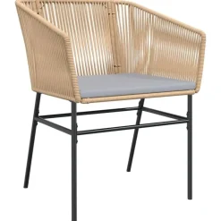 Tuinstoelen-vidaXL - Tuinstoelen -Kussens - Bruin - Poly rattan - 2 stuks