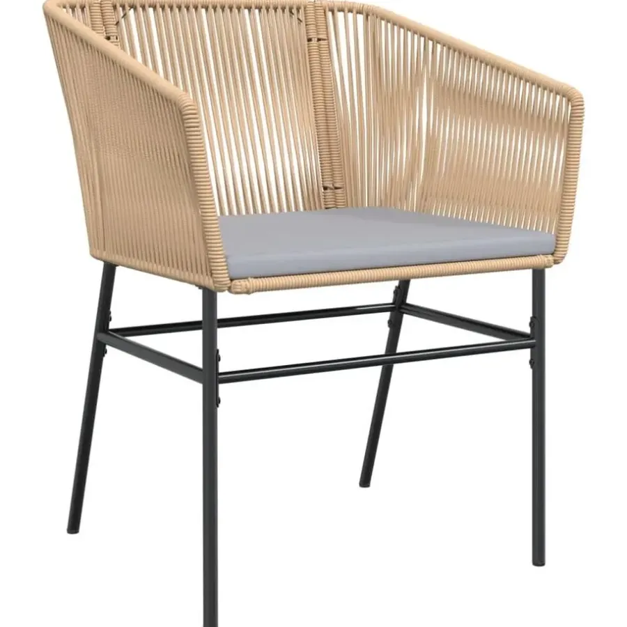 Tuinstoelen-vidaXL - Tuinstoelen -Kussens - Bruin - Poly rattan - 2 stuks