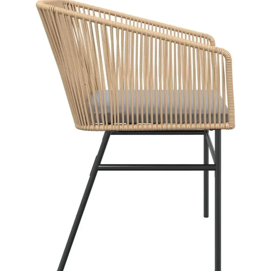 Tuinstoelen-vidaXL - Tuinstoelen -Kussens - Bruin - Poly rattan - 2 stuks